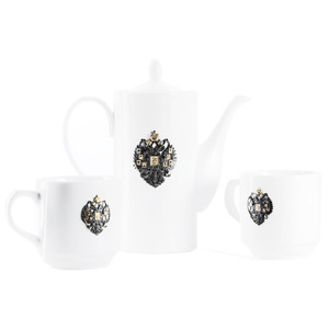 Porcelain tea set for 2 persons "Fatherland"